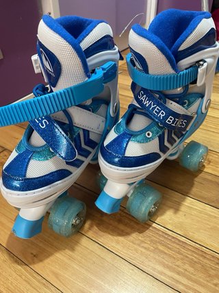 Patines ajustables unisex azul y blanco