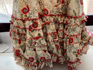 Traje Flamenca Niña Volantes Flores