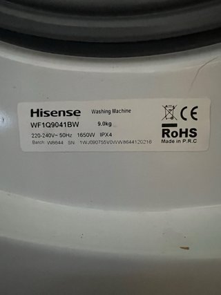Lavadora Hisense 9kg Steam Inverter