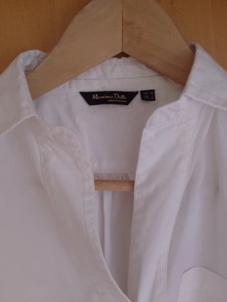 Camisa Massimo Dutti Algodón Blanca Mujer