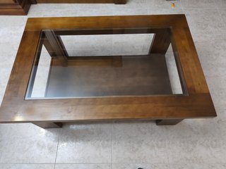 Mesa de centro madera y cristal