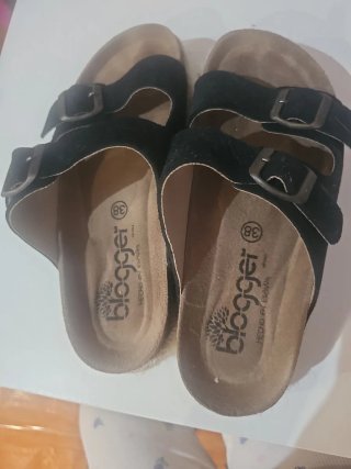 Sandalias Blogger Talla 38 Negro/Beige