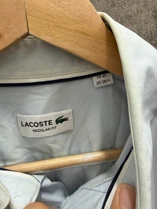 Camisa Lacoste Azul Manga Larga