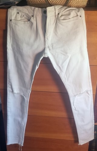 Pantalón vaquero blanco chico Talla S
