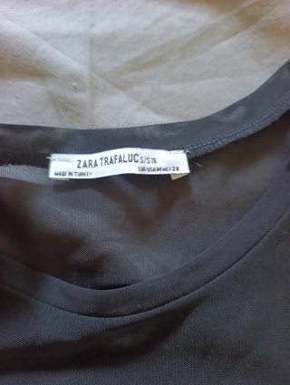 Camiseta Zara Negra Transparente Talla Única