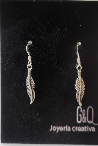 Pendientes Pluma Estilo Indio Plata de Ley 925