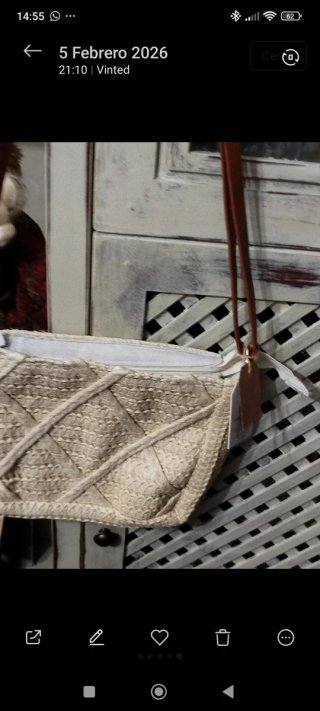 Bolso de rafia ,beige.