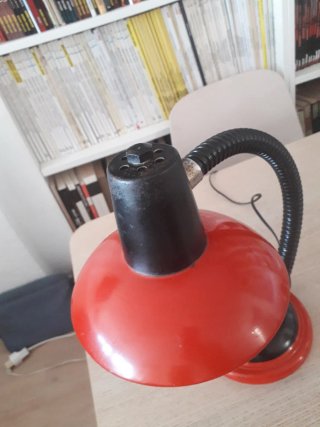 Flexo Lámpara Metálica Años 70 Roja y Negra