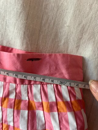 COS Midi Skirt Checked Full Cotton Pink Orange Great Condition