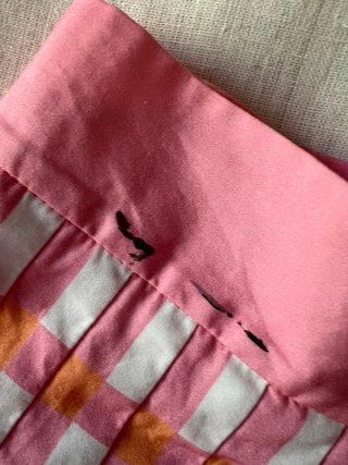 COS Midi Skirt Checked Full Cotton Pink Orange Great Condition