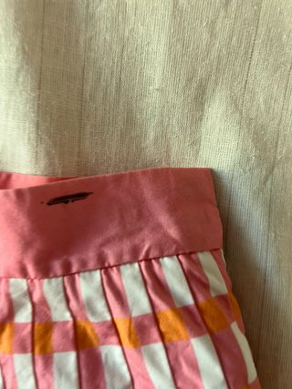 COS Midi Skirt Checked Full Cotton Pink Orange Great Condition