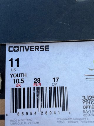 Converse All Star Blancas Talla 28