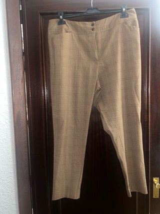 Pantalón de vestir Etam cuadros beige