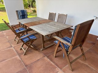 Mesa y 6 Sillas de Teca para Terraza