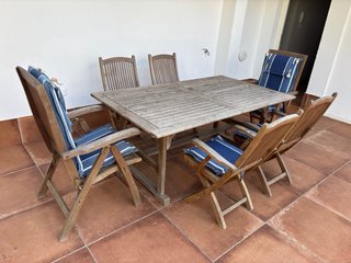 Mesa y 6 Sillas de Teca para Terraza