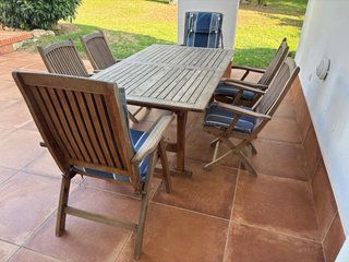 Mesa y 6 Sillas de Teca para Terraza