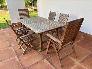 Mesa y 6 Sillas de Teca para Terraza