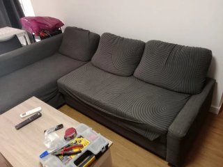 Chaise longue gris tela