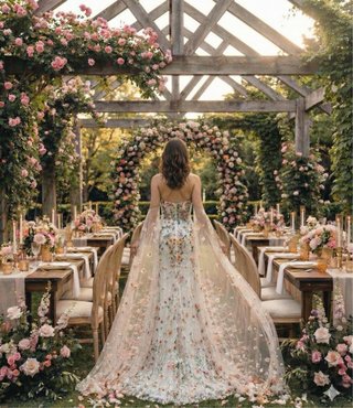 Vestido de Novia Bordado Multicolor
