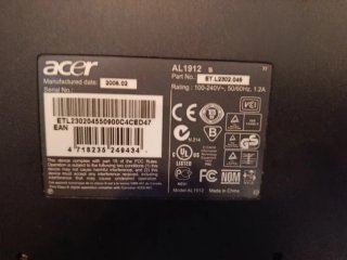 Monitor Acer Plata y Negro 19"