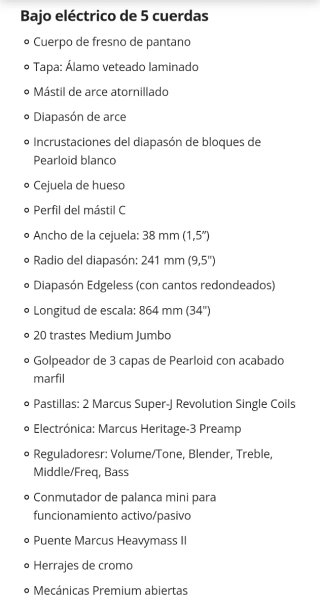 Bajo Eléctrico Sire V7 5 Cuerdas