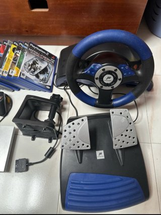 PS2 Slim + Volante + 19 Juegos