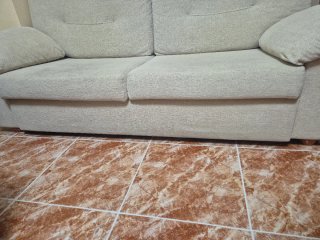 Sofá de 3 plazas beige tela impermeable REBAJADO