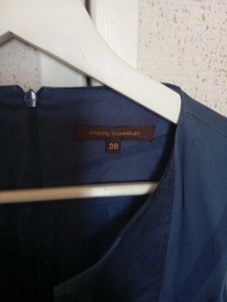 Vestido Adolfo Dominguez Azul Flores. Talla 38.