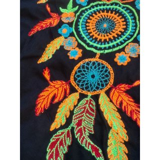 Blusa tul bordada étnica multicolor