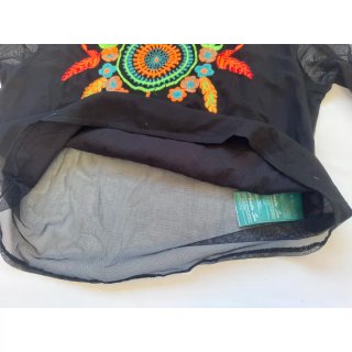 Blusa tul bordada étnica multicolor