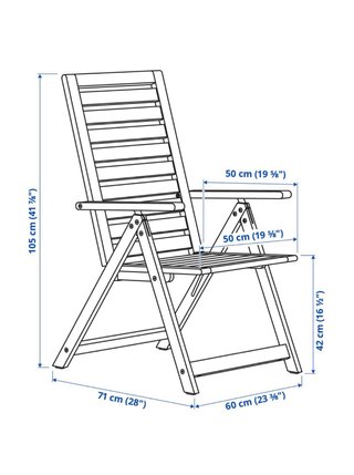 Silla de jardín reclinable de madera