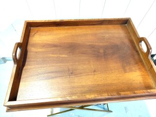 Mesa auxiliar vintage latón y madera