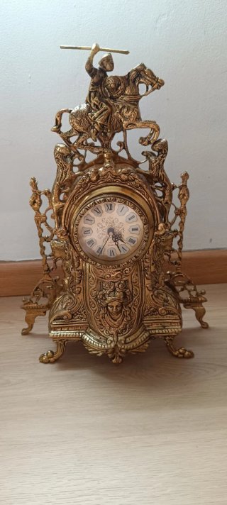 Reloj Bronce Candelabros Caballo