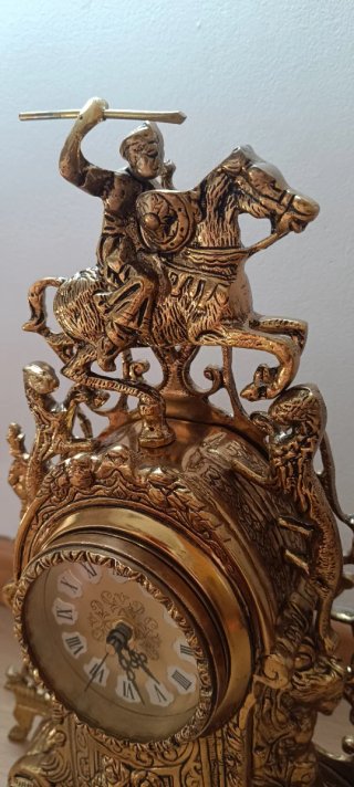Reloj Bronce Candelabros Caballo