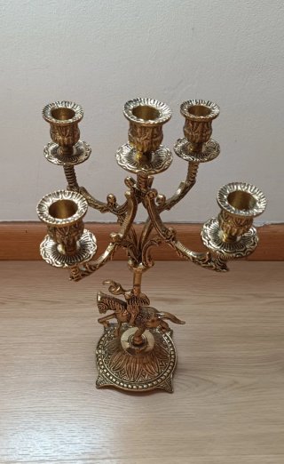 Reloj Bronce Candelabros Caballo