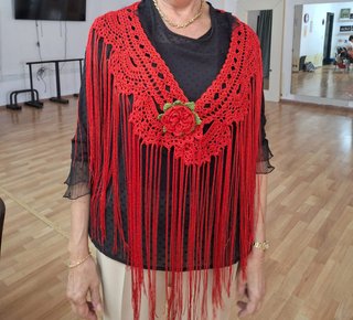 Mantón Flamenca Cuquillo Rojo Nuevo