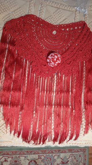 Mantón Flamenca Cuquillo Rojo Nuevo
