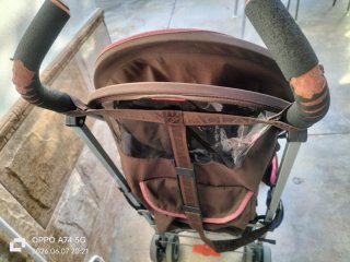 Carrito de paseo marrón y rosa