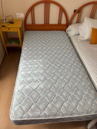 Juego de 2 camas gemelas madera y metal
