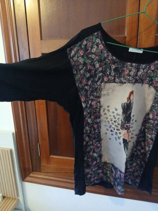 Camiseta media manga estampada mujer