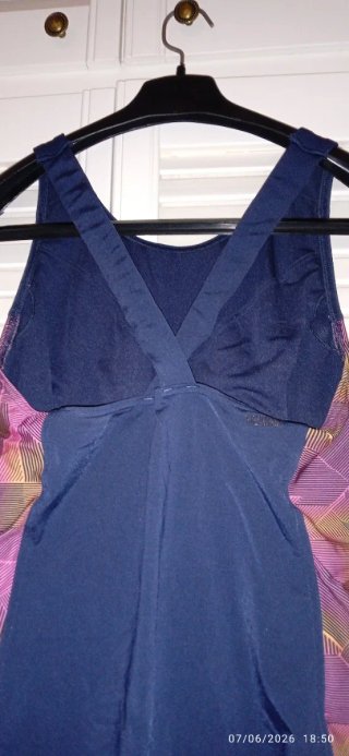 Bañador mujer natación azul y rosa