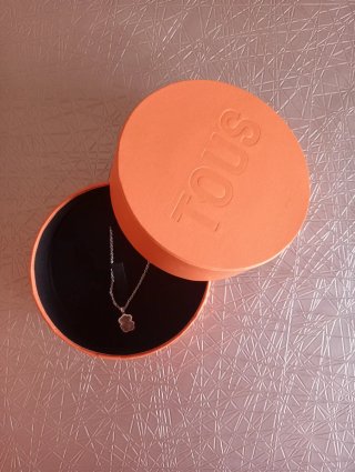 Colgante Oso Tous plata y rosa