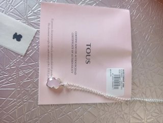 Colgante Oso Tous plata y rosa