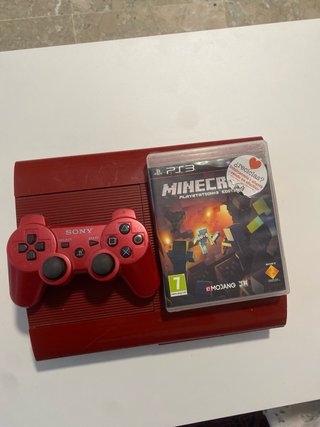 PlayStation 3 Slim Rossa con Minecraft