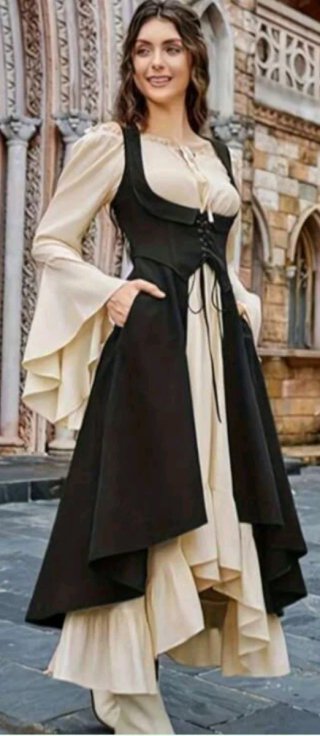 Disfraz Medieval Renacentista Vestido y Chaleco