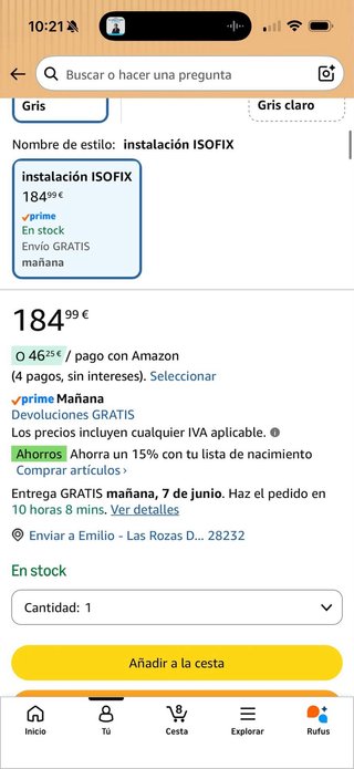 Silla coche Babyfy negra