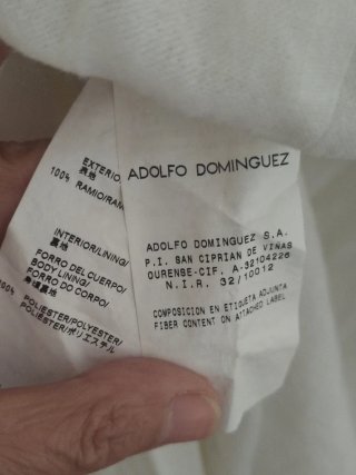 Vestido largo blanco Adolfo Domínguez