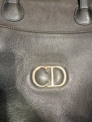 Bolso Dior Piel Negro y Dorado Vintage