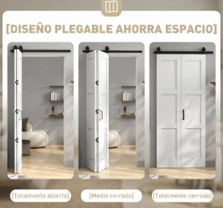Puerta corredera doble con herrajes