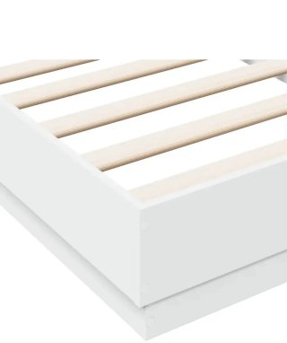 Cama individual blanca con somier 90x190